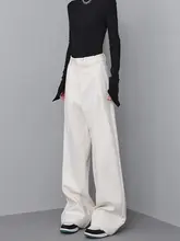 カジュアルパンツ 女性 冬の新作 厚手 ゆったり ワイドレッグパンツ ロングパンツ