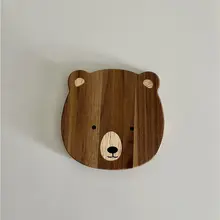 かわいい3匹のクマの家族の手作りカートンまな板＆鍋敷き【くるみ材・キッズ用・フルーツや食品のトレイ】（セットアップ対応）