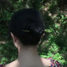 黒檀製のヘアピン【シンプル・ハンドメイド・和装・黒色】