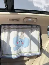 車用窓日よけカーテン【全棉・赤ちゃん用・嵌入式スライドレール】