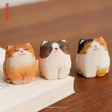 木彫り 猫 置物 手彫り ラグドール 三毛猫 茶トラ 癒やし PCデスク クリスマスギフト 女性 プレゼント