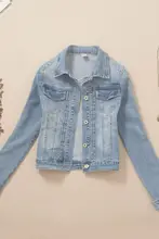 春用 デニムショートジャケット レディース【ストレッチ・スリムフィット・プレーンカラー・大サイズ対応】