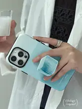 夏のブルーオーシャンデザインのiPhone用ケース【二合一・丸型エッジ・フィルム対応】