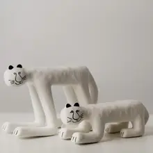 シンプルでクリエイティブなモノクロ手描き陶器オブジェ【インテリア装飾・モデルルーム用】