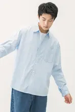 秋季用フィット無地メンズシャツ【長袖・カジュアルスタイル】
