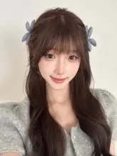立体的なリボンデザインの前髪クリップ【韓国風・サイドバン】