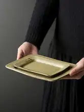 楕円皿 長皿 深皿 魚皿 粗陶 手づくり ヴィンテージ おしゃれ 家庭用 食器