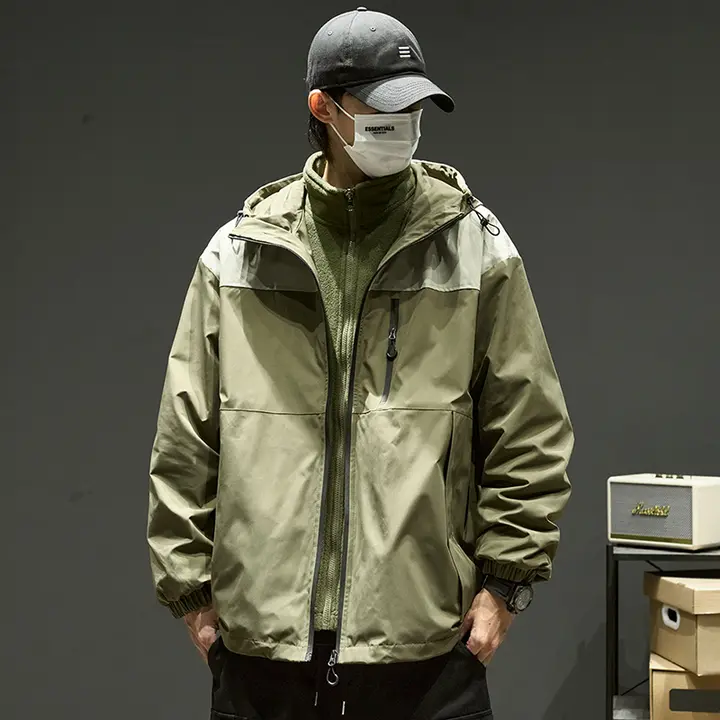 三合一 メンズ防風ジャケット【秋冬用・取り外し可能なフリースライニング・アウトドア】