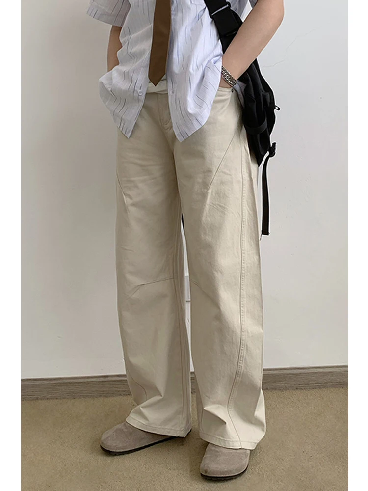 メンズホワイトパンツ メンズカジュアルパンツ カジュアルスタイルのワイドレッグパンツ