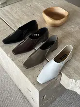 春秋用 フラットソール ママシューズ【スクエアトゥ・ソフトレザー・おしゃれ】