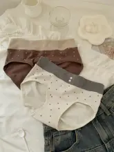 可愛いドット柄の中高腰三角パンツ【極上の柔らかさ・秋冬用・女性用】（セットアップ対応）