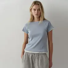 デザイン性高い レディース 半袖Tシャツ【上品なフィット感・夏用】