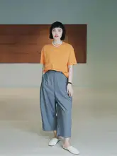 ICEEL オリジナルデザイン 高腰 9分丈 ワイドパンツ【ビジネス・薄手・フィット】