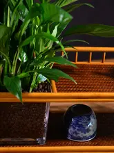 楠竹製 二段ティーカップスタンド【ガラス棚付き・収納用・多層ディスプレイラック】