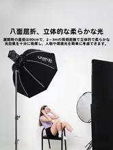 Ulanzi 折りたたみ式八角形ソフトボックス【高出力COB撮影用ライト対応・簡単取り外し・屋外撮影用】