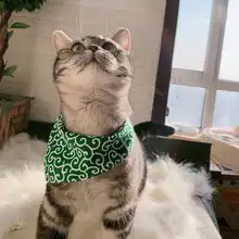 猫用三角巾【日本伝統唐草模様・ペットアクセサリー・シバ犬・猫用・口水巾】