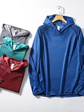 春用 メンズ フード付きアウトドアトレーニング長袖Tシャツ【3D立体裁断・吸湿速乾・ストレッチ】