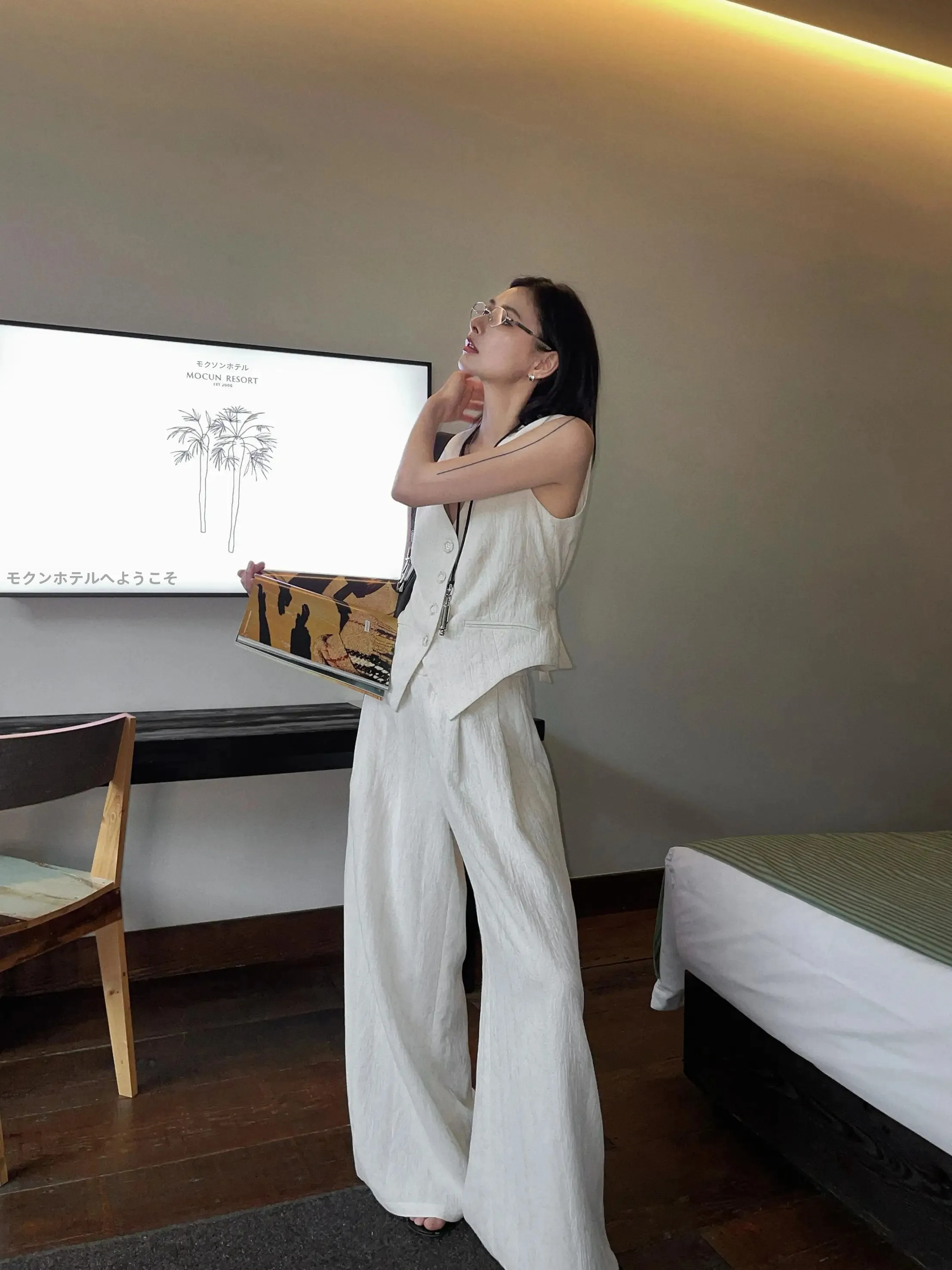 オーガニックコットン麻マタニティベストとワイドパンツセット：2026年夏季の快適な着心地と通気性を実現