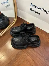 春用スタイリッシュなシューズ【英倫風・厚底・レースアップ・ローズフラワー・ラウンド トゥ・ローファー】