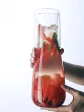 大容量ガラス製冷水ポット＆グラスセット【耐熱・家庭用・レモン水・ビール・ジュース用】