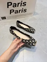 レトロなスクエアトゥフラットシューズ【夏用・通気性・ソフトソール・女性用】