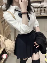 夏用 スリムフィットショートスリーブシャツ【女子JK制服風・ホワイト・カジュアル】