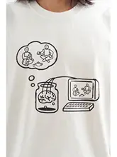 半袖Tシャツ ユニセックス コットン100% クルーネック ルーズ 喫茶柄 カフェ 「chichaqu」