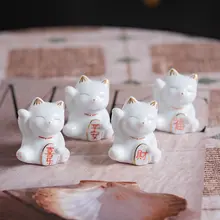 おしゃれな日式猫デザインの陶器デスク飾り【インテリア小物・ギフトに最適】