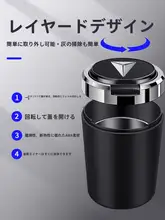 車載用灰皿【金属内蔵・蓋付き・防火機能・多機能】