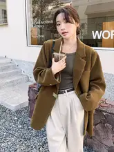レトロな高級感のコーデュロイジャケット【女性用・ルーズフィ ット・カジュアル通勤スタイル】（セットアップ対応）