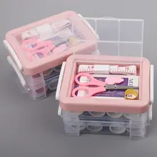 家庭用 ミニ裁縫セット【多機能収納ボックス・針と糸付き】