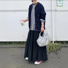 クラシックデザインのルーズフィットデニムジャケット【女性用・秋冬向け】
