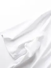 100%コットン 白色短袖Tシャツ【シンプルデザイン・カジュアルスタイル】