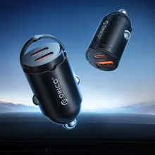 Orico 車載充電器【急速充電・一口二口変換プラグ使用可能】