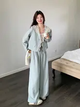 洗練されたデザイン！レーストリムのジャケットとパンツ【春秋用・大人のスタイル・おしゃれ】（セットアップ対応）