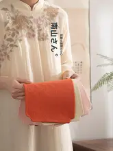 中式 ひざ掛け色の厚手 茶道マット【茶壺＆茶杯用・麻混・乾燥茶台アクセサリー】