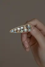 半截詩 高級レトロヘアクリップ【超キラキラ・前髪用・ダックビル型】