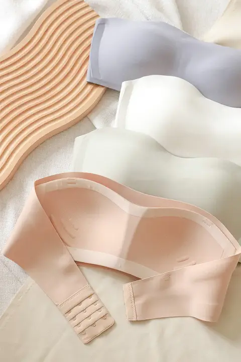ノンストラップブラ【夏用・薄手・滑り止め・無痕・サブバスト補正・果冻ストラップデザイン】