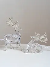 Hromeo クリスマスツリー飾り アクリル透明雪花とトナカイのオーナメント【写真撮影用】