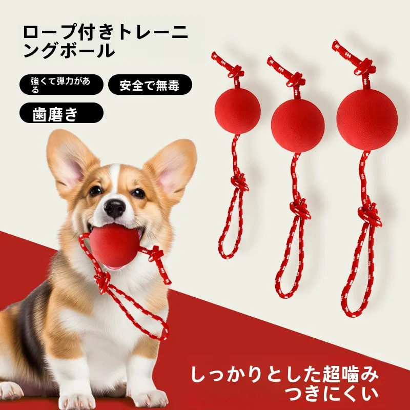 犬用おもちゃボール：耐噛性と歯磨き機能で長く遊べる小型犬向けゴム製商品