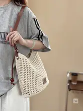 編み込み バケットバッグ トート レディース ストロー メッシュ ルーズ ビーチ リゾート デイリー カジュアル 着回し 韓流