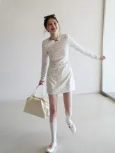女性用 薄手花柄ウエストリボン付き半袖ワンピース【春夏向け・Aラインデザイン・上品仕立て】