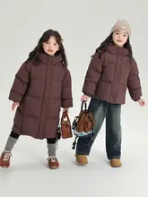 冬用 女の子用カジュアル加綿デニムパンツ【ストレートシルエット・柔らかな着心地】