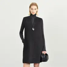 秋冬向けワンピース【ウール生地・ノースリーブ・洗練されたデザイン】