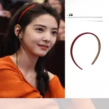 赤い細い縁のヘアバンド【レトロ・高めの頭部デザイン】