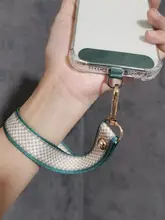 幅広デザインのスマートフォンストラップ【個性的なプリント・短め・キャンバス素材・落下防止・旅行用】