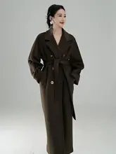 高級ウール混紡ロングコート【山羊绒・シンプルデザイン・女性用】