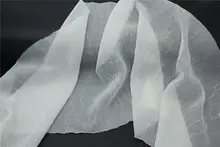 アイスクラック模様の半透明シフォンオーガンジー生地【白・不規則なテクスチャー・和服用】