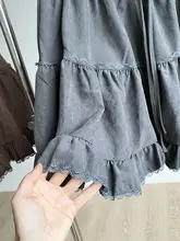 シンプルなフリルデザインのハイウエストケーキスカート【女性用・短丈】