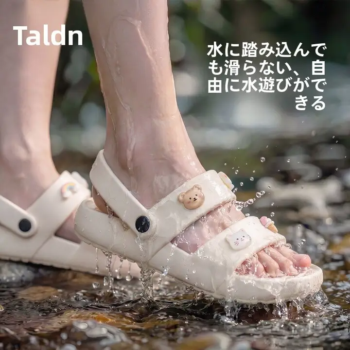 快適な厚底防滑EVA製サンダル【夏用・オープントゥ・ファッションデザイン】（セットアップ対応）